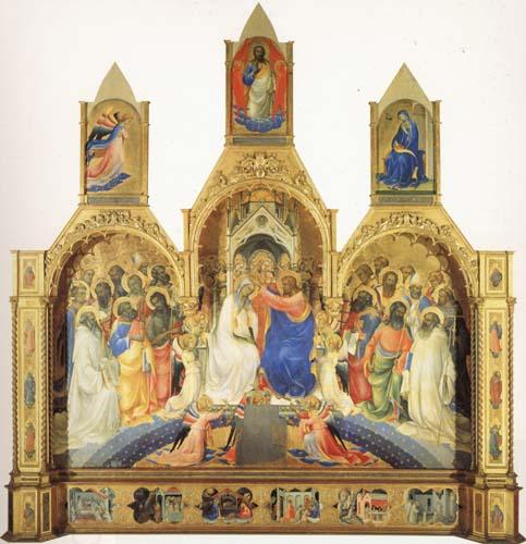 Lorenzo Monaco The Coronation of the Virgin with Saints and Angels The Annunciation and The Blessing Redeemer oil painting picture